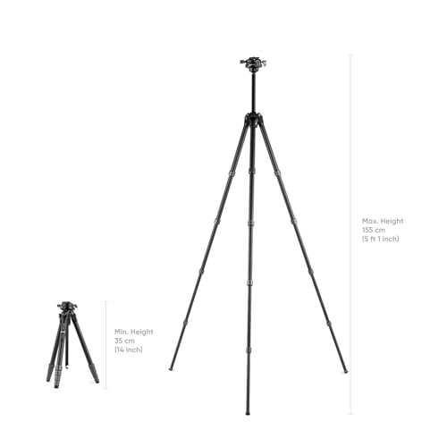 Heavy Duty Lightweight Tripods by foldio foldable studio, Portable Cell Phone & Camera Tripods with Phone Holder, for iPhone, Android, Tripod for Photo Video Shooting (Travel Tripod - Carbon) - style: Travel Tripod - TT Carbon