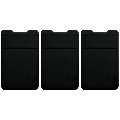 Gecko Travel Tech Double Pocket - Adhesive Card Holder - Cell Phone Pouch - Stick on Spandex Pocket - Carry Credit Cards and Cash (3 PACK - -BLANK- BLACK) - color: 3 PACK - --BLANK-- BLACK