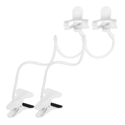 Homoyoyo 2pcs Gooseneck Phone Holder for Bed 360 Adjustable Clamp Clip Phone Mount Holder Cell Phone Clip Support Stand Overhead Cell Phone Mount Stand for Desk