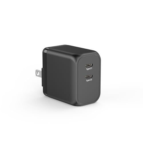 K&ZZ USB C Charger Block 45W Dual Port Super Fast Type C Wall Charger Foldable PD GaN Chargers Charging Station USB-C Charger Adapter for MacBook/iPad/iPhone 17