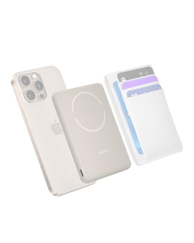 Belkin 5K 7.5W Ultra-Slim Portable Power Bank, Supports MagSafe Accessories - color: Sand