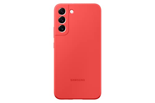 Samsung Galaxy S22+ Silicone Cover, Protective Phone Case, Soft, Sleek Protection, Slim Design, Matte Finish, US Version, Coral (EF-PS906TPEGUS)