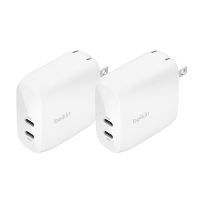 Belkin 60W Dual USB C Charger Block, 2 Pack, PPS Fast Charging - style: 60W White 2-pack