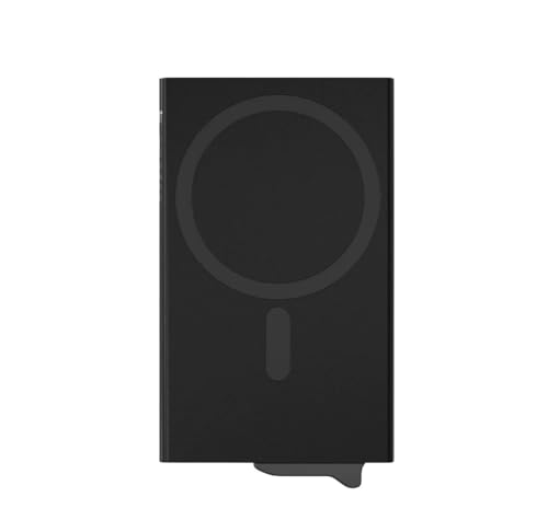 CODE 118 Wallet for Men - Slim Minimalist Aluminum Magnetic Card Holder - RFID Blocking Front Pocket Mag Safe Wallet with Strong Magnet Attachment (Jet Black) - color: Jet Black