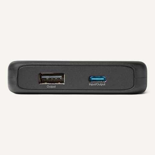 Amazon Basics Slim Portable Charger Power Bank with LED Display, 10,000 mAh, Black - style: 10000 mAh