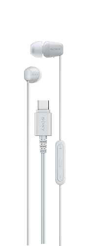 Sony IER-EX15C USB-C Plug, Wired in-Ear Headphones with Mic, White - color: White (Pack of 1), style: USB-C, Mic