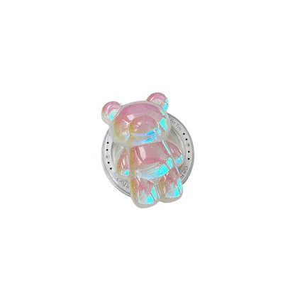 Magnetic 3D Bear Phone Grip Stand, MagSafe Compatible — Opal Pink - color: Opal Pink