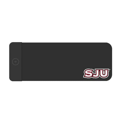 OTM Essentials Saint Joseph's University Classic Wireless Charging Cloth Desk Mat, Durable Office Supplies, Non-Slip Base, Quick Charging Wireless Desk Pad, Black - size: Classic- Charging, style: Saint Joseph's University