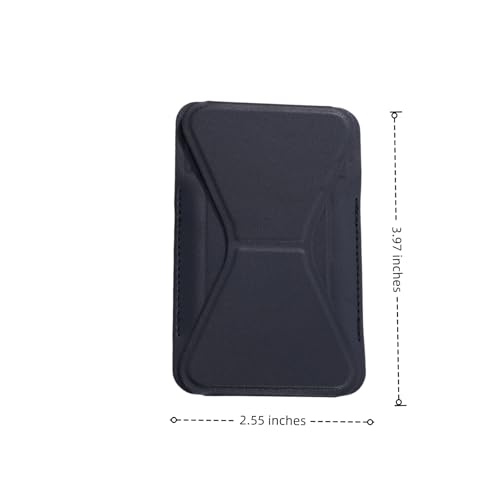 Magnetic Wallet for MagSafe with Stand, RFID Blocking, 2 Card Holder, Slim Leather, Compatible with iPhone 17 16 15 14 13 12 Series - color: black small support