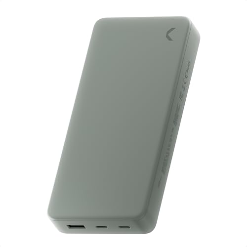 Clemm 35W Portable Charger 20000mAh Power Bank, 3-Port Battery Pack with 2 USB-C & 1 USB-A, Quick Charge & PD, Up to 4 Phone Charges, Soft-Touch Travel Charger for iPhone, Samsung & iPad (Gray)