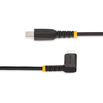 StarTech 3ft/1m USB-C to Lightning Cable Black Right-Angled (RUSB2CLTMM1MR) - color: Black, size: 3 ft, style: right angle
