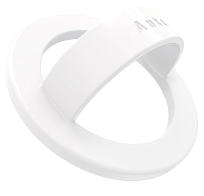 Anteel Magnetic Silicone Ring Grip Phone Holder, Strong Magnetic Attraction, Comfy and Portable, Removable Finger Loop Grip for Magsafe Phone Case (White) - color: White