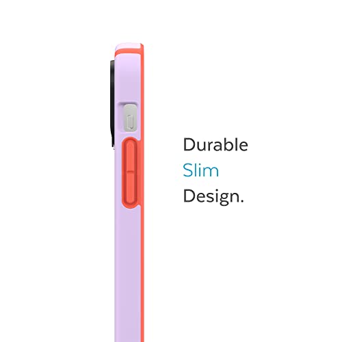 Speck iPhone 14 Pro Max Case - Slim, Drop Protection, Scratch Resistant, Soft Touch for 6.7 inch iPhone 14 Pro Max - Dual Layer CandyShell Pro, Spring Purple/Energy Red - color: Spring Purple/Energy Red