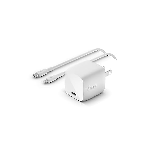 Belkin 30W Compact USB C Charger Block, USB C to Lightning Cable - style: 30W + Lightning Cable