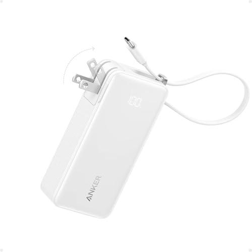 Anker Nano 3-in-1 Portable Charger,10,000mAh 30W Travel Power Bank - color: White