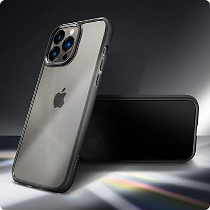Spigen for iPhone 13 Pro Case, Ultra Hybrid [No Magnet Ring][Anti-Yellowing] - Matte Black | Anti-Yellowing Crystal Clarity, Qi Wireless Charge Ready, Patented Air Cushion, MIL-STD-810H Military-Grade Drop Protection - color: Matte Black, size: iPhone 13