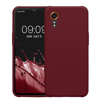 kwmobile Case Compatible with Samsung Galaxy Xcover7 Case - Soft Slim Protective TPU Silicone Cover - Bordeaux Violet - color: bordeaux violet