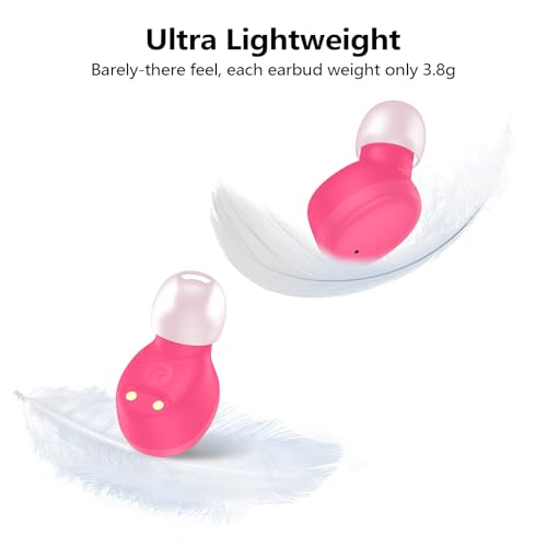 kurdene Wireless Earbuds Bluetooth 5.3 Light Weight in Ear Headphones - color: Hot Pink