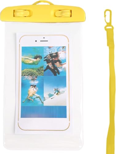 Phone Waterproof Pouch Touchscreen Compatible Cycling Smartphone Bag for Beach Cruise Vacation Swimming Kayaking Diving Travel Yellow - color: Yellow