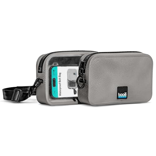 Booe Waterproof Belt Bag - Waterproof Fanny Pack - Storm Grey | 100% Waterproof Bag, IP67 Submersible, Airtight TRU Zip, Floats, Fits All Phones, Touchscreen-Friendly, Crossbody/Waist Pack - color: Storm Grey