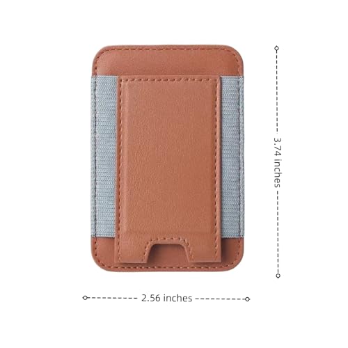 7 Cards Holder for MagSafe Wallet, Stronger Magnetic Wallet RFID Blocking for iPhone 17/16/15/14/13/12 and Pro Promax Series - color: brown elastic wallet