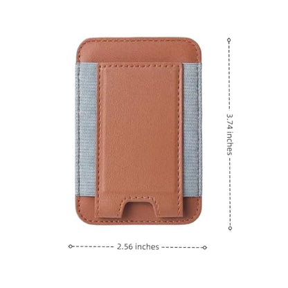 7 Cards Holder for MagSafe Wallet, Stronger Magnetic Wallet RFID Blocking for iPhone 17/16/15/14/13/12 and Pro Promax Series - color: brown elastic wallet