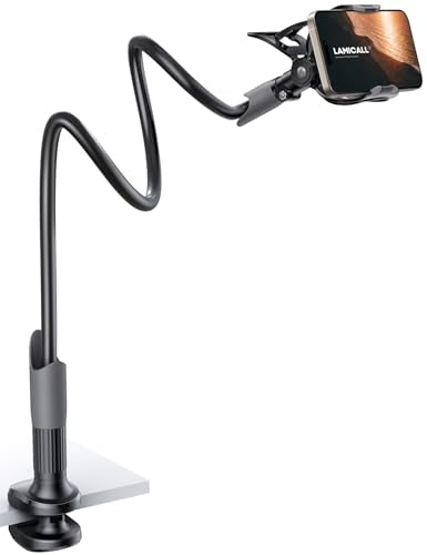 Lamicall Gooseneck Bed Phone Holder 33.4" Full Adjustable Flexible Arm - color: Black
