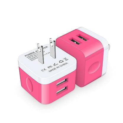 USB Wall Charger for Samsung Flip 7 Phone Fast Charging for Samsung Galaxy Z Flip7 6 5 4/Z Fold7 6 5/A17 A16 5G A56 A36 A26 S25 Ultra,USB Power Block for iPhone 16e 16 15 14 13 12 Pro Max,Pixel 10 - color: Rose Red