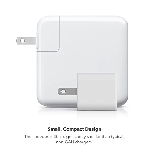 mophie Speedport 30W GaN USB-C Fast Wall Charger | Compact Foldable Prongs | 30 Watt - White - color: White, style: 30W