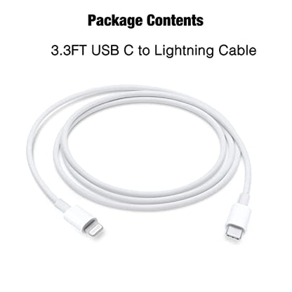 Car Apple Carplay Cable, USB C to Lightning Cable for iPhone 14, 14 pro max,13,Plus,SE 2nd/12/11/Xs/XR, iPad 4/5/ 6/7/ 8, Mini 2/3/4/5, Air 2/3 Charger Cord, Car Charging Cable (USB C to Lightning) - size: 3.3FT