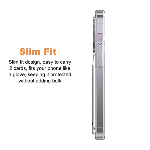 iPhone 14 Pro Max Clear Card Case - Hybrid Slim Fit Wallet with 2-Card Holder, TPU + PC, Anti-Yellowing, 6.7" 2022 - color: Clear, size: iPhone 14 Pro Max