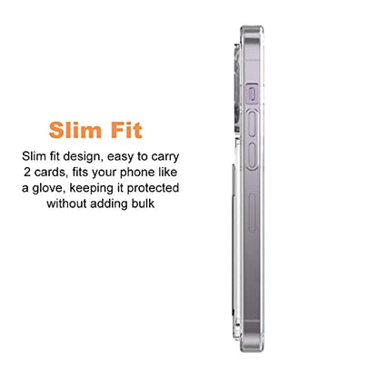 iPhone 14 Pro Max Clear Card Case - Hybrid Slim Fit Wallet with 2-Card Holder, TPU + PC, Anti-Yellowing, 6.7" 2022 - color: Clear, size: iPhone 14 Pro Max