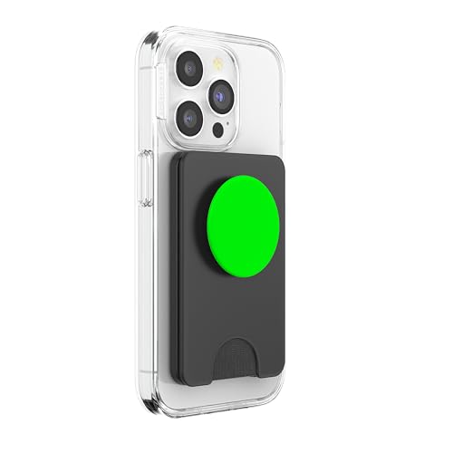 PopSockets Phone Grip with Expanding Kickstand - Neon Green PopSockets PopWallet for MagSafe - style: Magnetic PopWallet