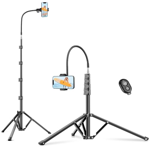 Flexible Tripod for iPhone, 88" Tall Cellphone Tripod with Gooseneck - size: 88 inch