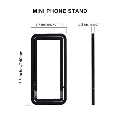 1 Pack Portable Phone Stand for Desk, Cell Phone Stand Foldable Aluminum Cell Phone Holder for Pocket Travel Office Desktop Compatible with iPhone 17 16 15 14 13 12 11 Samsung (Black) (1)