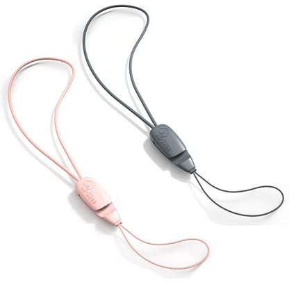 E-Tree 2 Pack Multi-Purpose Wrist Lanyard Hand Strap for Cell Phone Case Camera Airpods Keys Keychain Keys USB Flash Drive - color: Grey & Pink