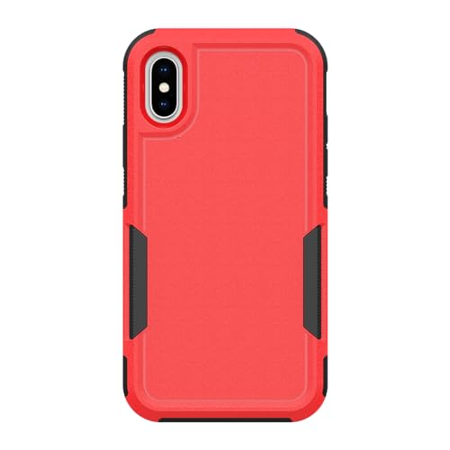 for iPhone X/iPhone Xs Case: Dual Layer Protective Heavy Duty Cell Phone Case Shockproof Rugged Bumper Tough with Screen Protector - Military Grade Drop Tested for Appple iPhone X/iPhone Xs, Red - color: Red (PC) + Black (TPU)