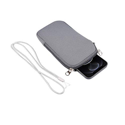 Neoprene Cell Phone Sleeve Zipper Phone Pouch Case for Samsung Galaxy S26 Ultra S25 Ultra S24 Ultra S23 Ultra A17 A16 A26 A36 A56 A15 A25 A35 A55 A14 A13 A07 A06 A05 A04 A03s, iPhone 16 Pro Max (Gray) - color: Gray