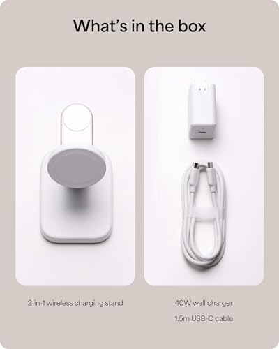 Mophie 2-in-1 Wireless Charging Stand - Qi2-Certified, MagSafe Charger for iPhone & Apple Watch – Fast Charging Station with Adjustable Phone Stand & Cable Management – Up to 15W Power - color: White, size: 2-in-1 iPhone/ Apple Watch Charging Stand