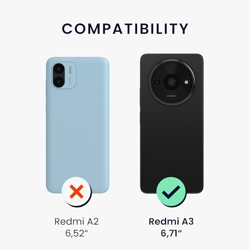 kwmobile Case Compatible with Xiaomi Redmi A3 Case - Protective Slim TPU Phone Cover - Soft Matte Finish - Coconut Swirl - color: Coconut Swirl