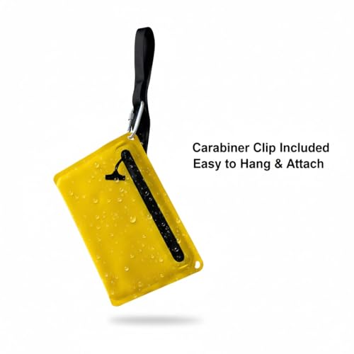 IPX8 Waterproof Tactical EDC Pouch - Large Phone + Passport + Wallet Compatible, Rugged Military-Style Dry Bag with Belt Loop & Attachment Grommets（Bright Yellow） - color: Bright Yellow
