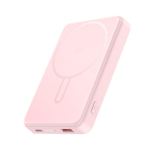 for Magsafe Battery Pack 12000mAh Magnetic Power Bank Portable Charger 20W USB C Fast Charging Wireless Charger for iPhone 17/16/15/14/13/12 - color: Pink