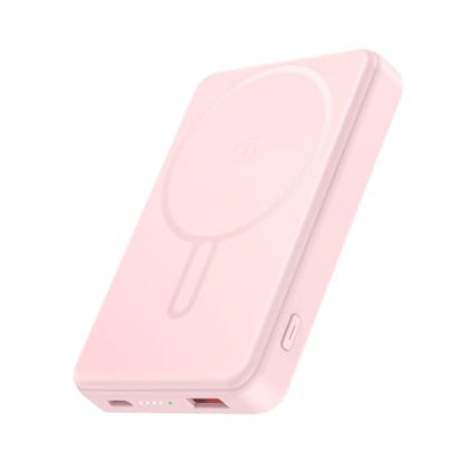 for Magsafe Battery Pack 12000mAh Magnetic Power Bank Portable Charger 20W USB C Fast Charging Wireless Charger for iPhone 17/16/15/14/13/12 - color: Pink