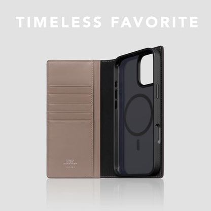 SLG D5 Edition British Fabric Wallet Case for iPhone 16 Plus - [2-in-1] Handcrafted Detachable Diary Style with Magnetic MagSafe Back Cover, Gift Box Included (Sandy Taupe) - color: [D5 Edition] Sandy Taupe, size: iPhone 16 Plus