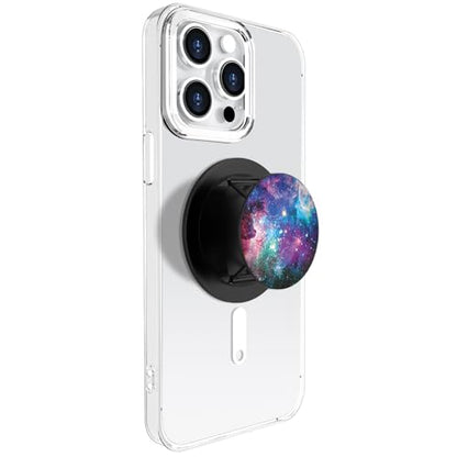 Compatible with MagSafe Phone Socket, Magnetic Expanding Phone Stand iPhone Finger Holder Compatible with MagSafe Accessories, iPhone 17 16 15 14 13 12 Pro Max Plus Mini (Nebula Galaxy) - color: Nebula Galaxy