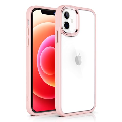 ULAK Clear Case for iPhone 12/iPhone 12 Pro, Hybrid Protective Slim Transparent Anti-Scratch Shock Absorption TPU Bumper Cover Designed Phone Case, Baby Pink | Hybrid Protective Slim Transparent Anti-Scratch Shock Absorption TPU Bumper Cover Designed Phon