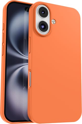 IceSword Compatible with iPhone 16 Case Orange Citrus Papaya, Silicone Phone Case Cover Slim Thin Protective, Soft Neutral Premium Anti Scratch Minimalist Shockproof 6.1 inch iP16 - Orange - color: Orange, size: iPhone 16 (6.1 inch)