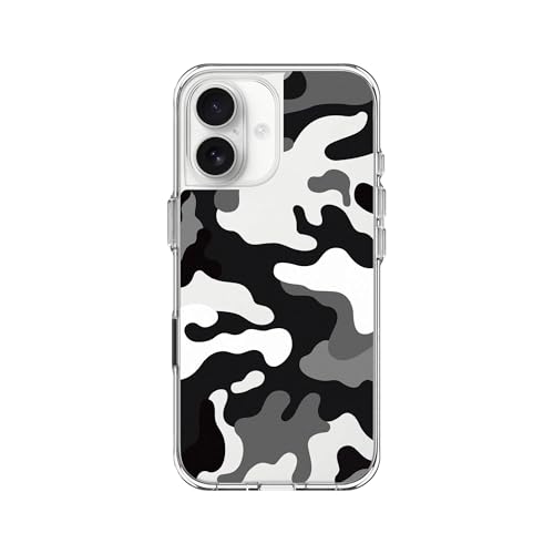 RhinoShield Clear Phone Case for iPhone 17 | Anti-Yellowing, Transparent, High Clarity, Shockproof, Military Grade Drop Protection - color: Telo Mimetico B&W Camo, size: iPhone 17