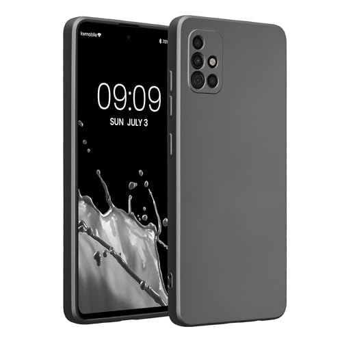 kwmobile Case Compatible with Samsung Galaxy A51 Case -Soft TPU Back Phone Cover - with Metallic Look - Metallic Grey - color: Metallic Grey, size: Galaxy A51