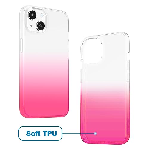 JJGoo Compatible with iPhone 13 Case Clear Soft Transparent Shockproof Protective Slim Thin Bumper Phone Cover, Gradient Pink - color: Gradient Pink